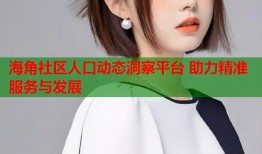 海角社区人口动态洞察平台 助力精准服务与发展
