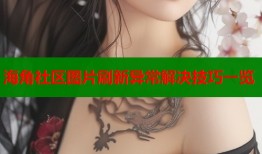 海角社区图片刷新异常解决技巧一览