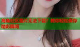 海角社区图片无法下载？教你轻松保存精彩瞬间