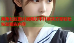 海角社区图片视频打不开解决方案轻松恢复精彩内容